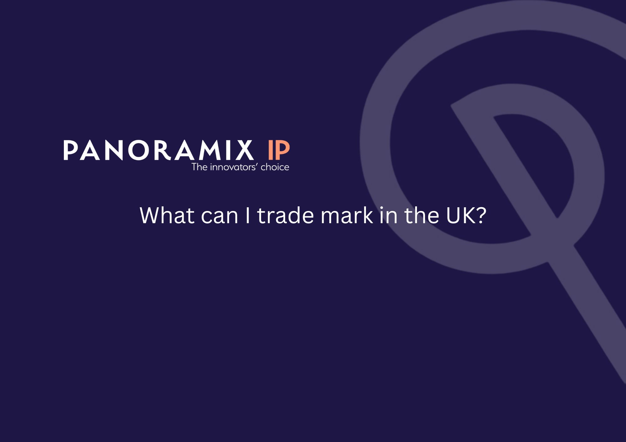 What is a trade mark?